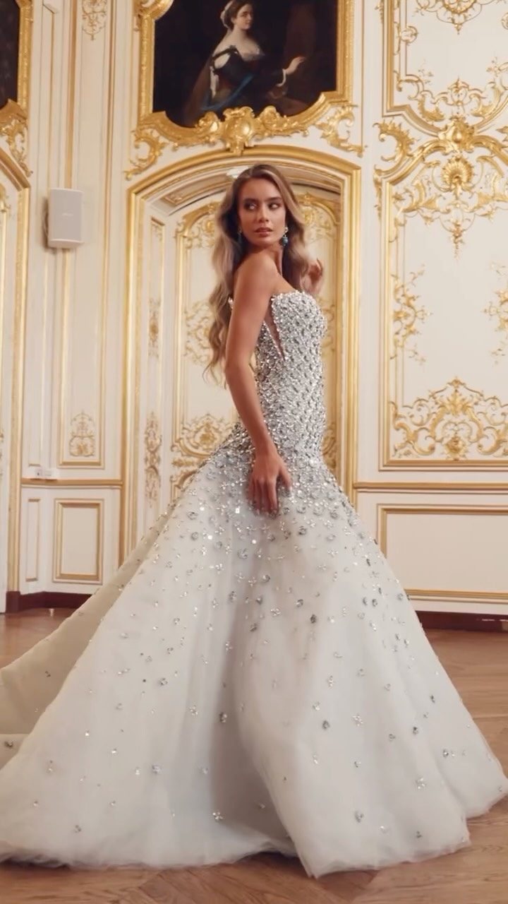 Garance, posed in a crystal ballgown, October 2026